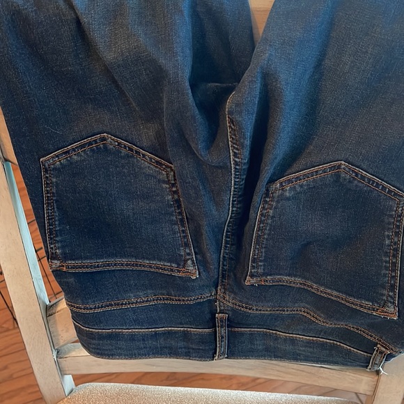 Ladies Top Shop LEIGH, med-dark blue denim stretchy pants, waist 25, length 30… - Picture 3 of 3
